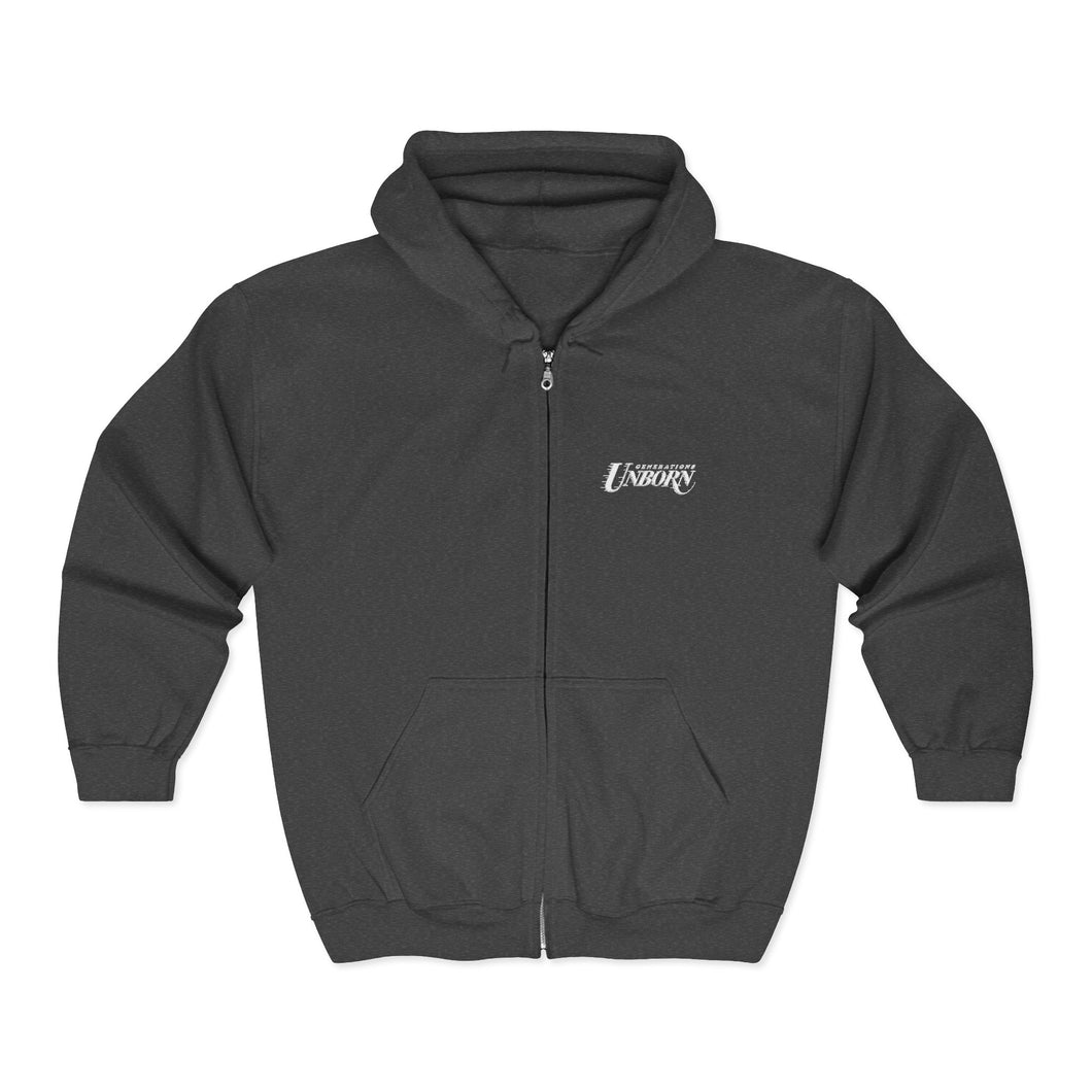 Gray Script Zip-Up